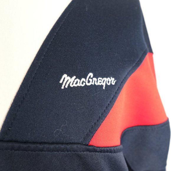 Vintage MacGregor Jacket Mens L Full Zip Track Warm Up Red White & Blue - Picture 4 of 11
